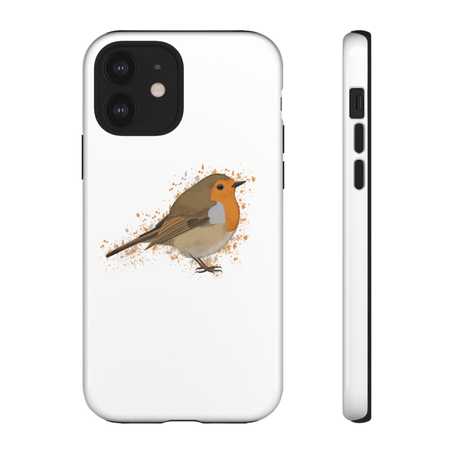 Rotkehlchen Vogel iPhone & Google Pixel Vogelmotiv Handyhülle Weiß