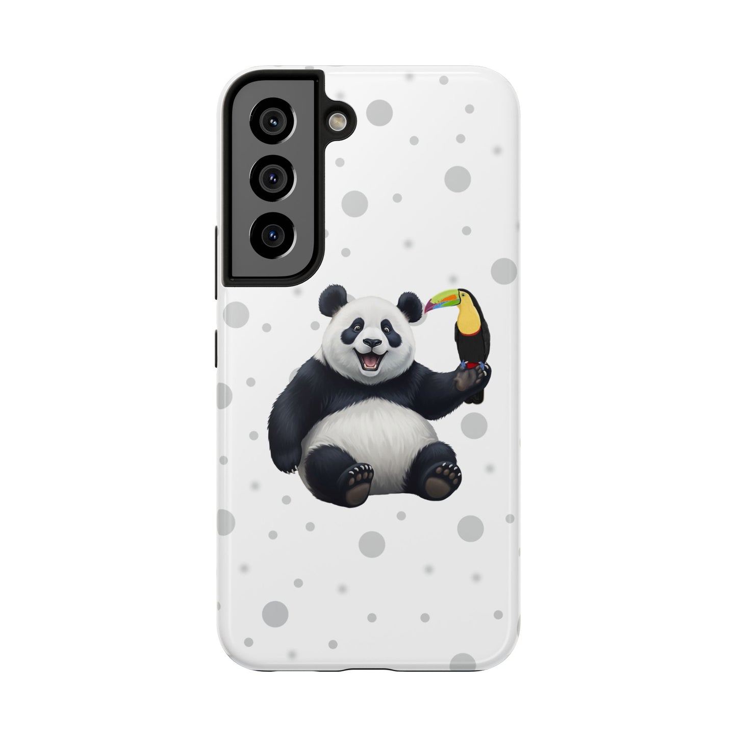 Cute Panda Bear with a Toucan Animal iPhone Case - Dual-Layer PC/TPU Protective Cover for iPhone