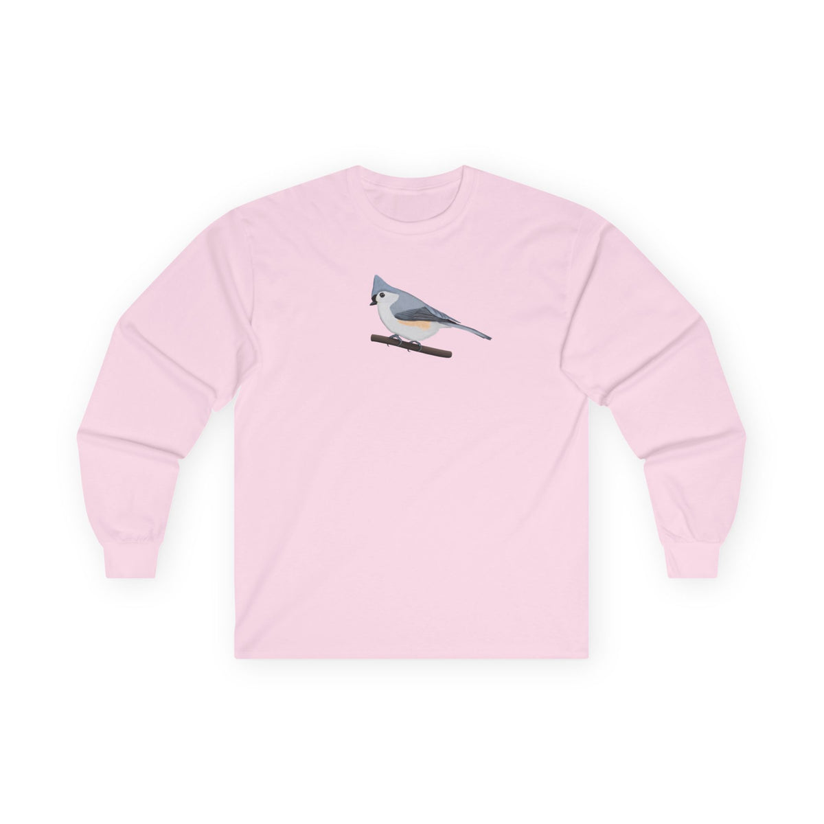 Tufted Titmouse Birding & Birdwatching Bird Cotton Long Sleeve T-Shirt – Graphic Tee, Long-sleeve
