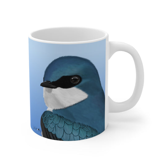 Tree Swallow Portrait Bird Ceramic Mug 11oz