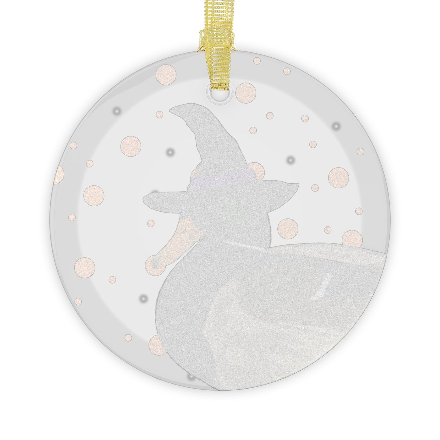 Mallard with Witch Hat Halloween Bird Glass Ornament