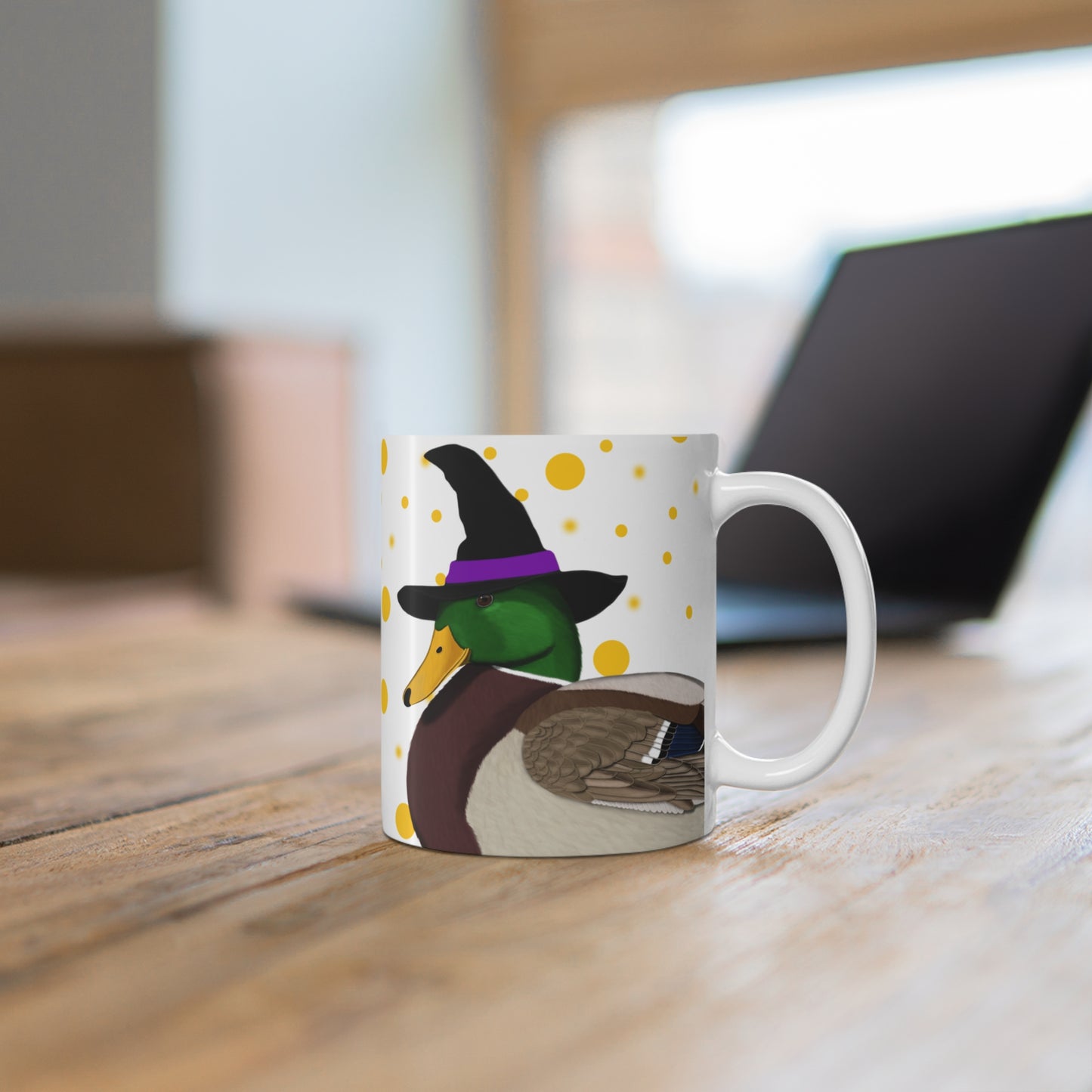 Mallard with Witch Hat Halloween Bird Mug 11oz