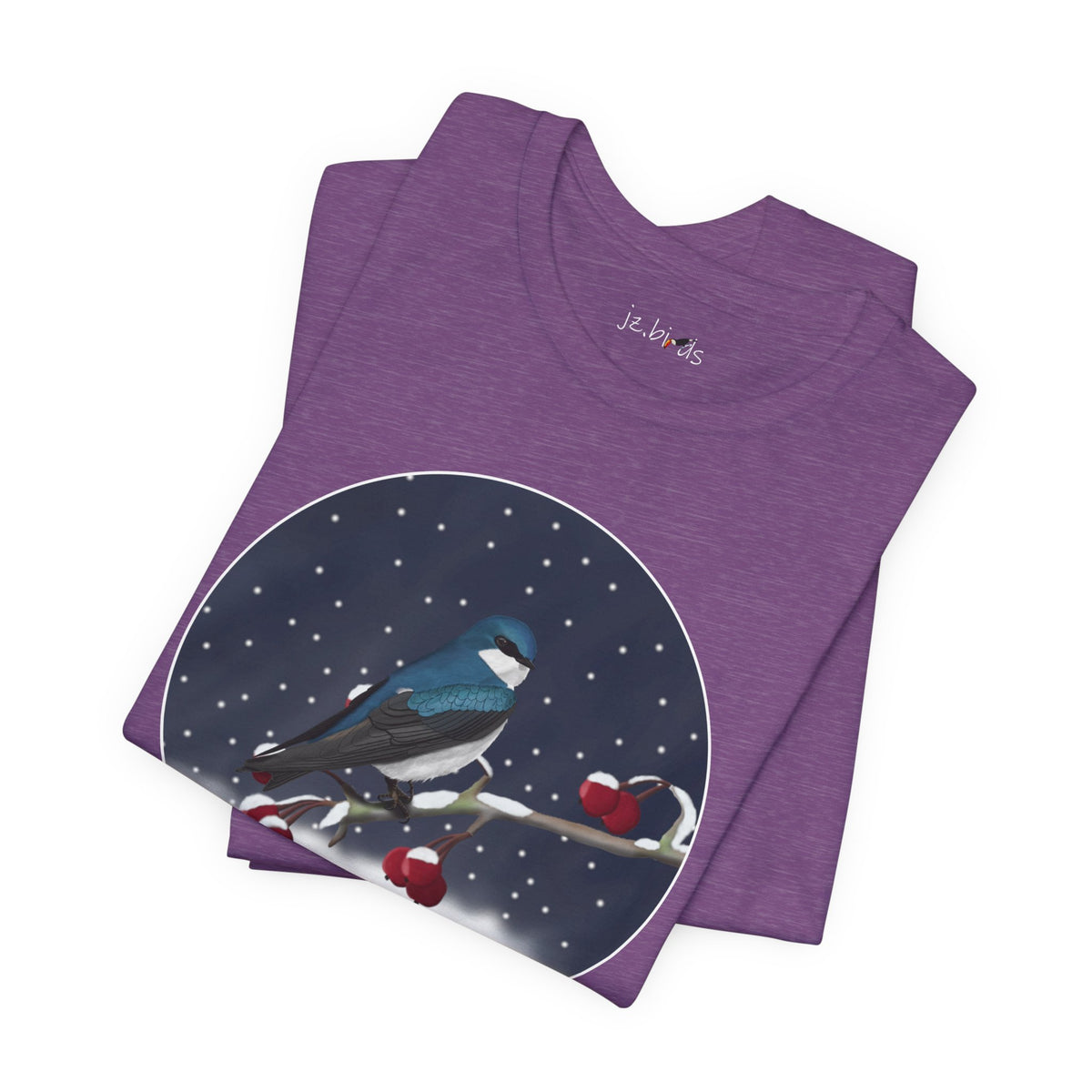 Tree Swallow on a Winter Branch Birdwatcher Christmas Bird T-Shirt