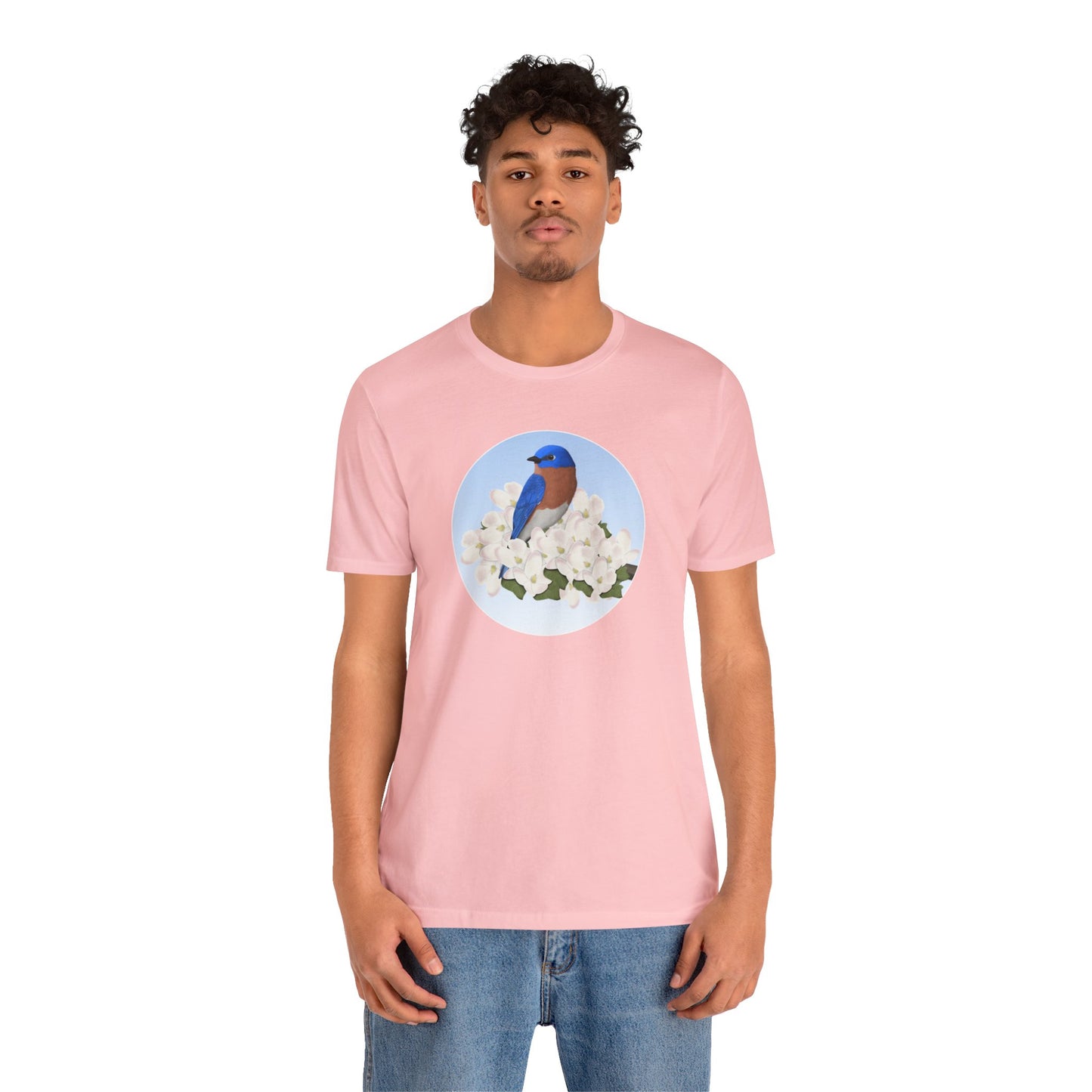 Bluebird and Spring Apple Blossoms Bird T-Shirt