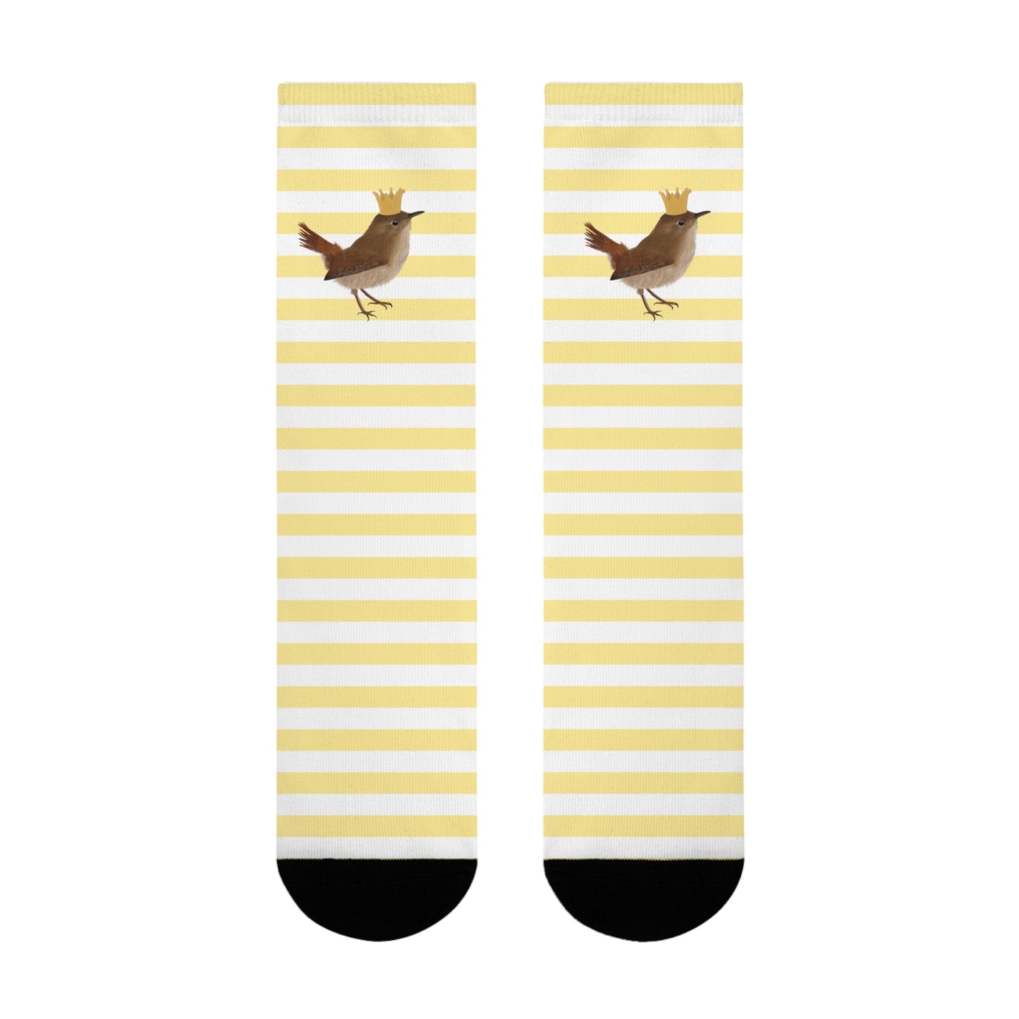 Zaunkönig mit Krone Vogel Socken Gold Weißen Streifen für Vogelfreunde & Vogelbeobachter – Accessories,