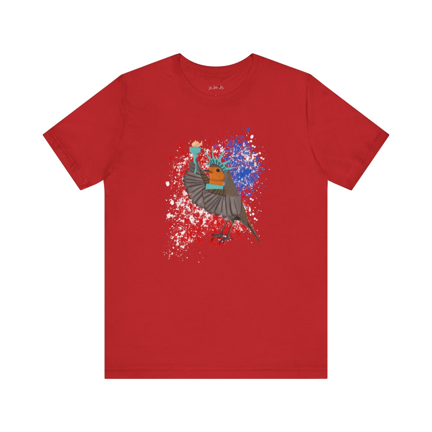 Robin 4th of July Independence Day Statue of Liberty Bird T-Shirt