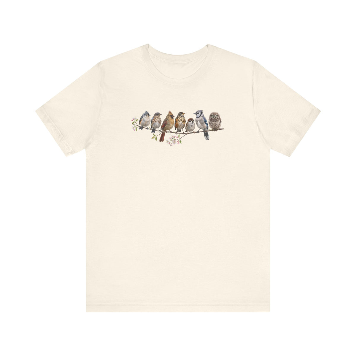 Bluebird Cardinal Blue Jay Robin | 7 Little Fledglings T-Shirt | Cute Baby Birds Graphic Tee