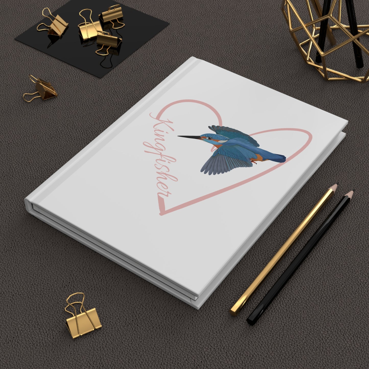 Kingfisher Bird Hardcover Journal 150 Pages A5 with Heart for Bird Lovers & Birdwatchers