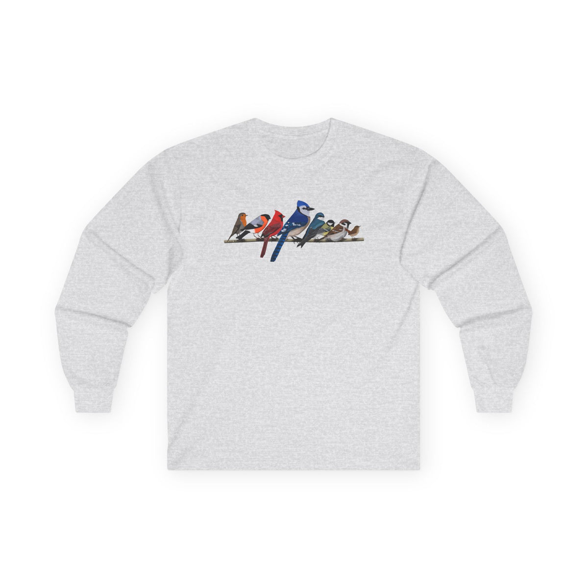Blue Jay, Cardinal and Robin Long-sleeve in Black