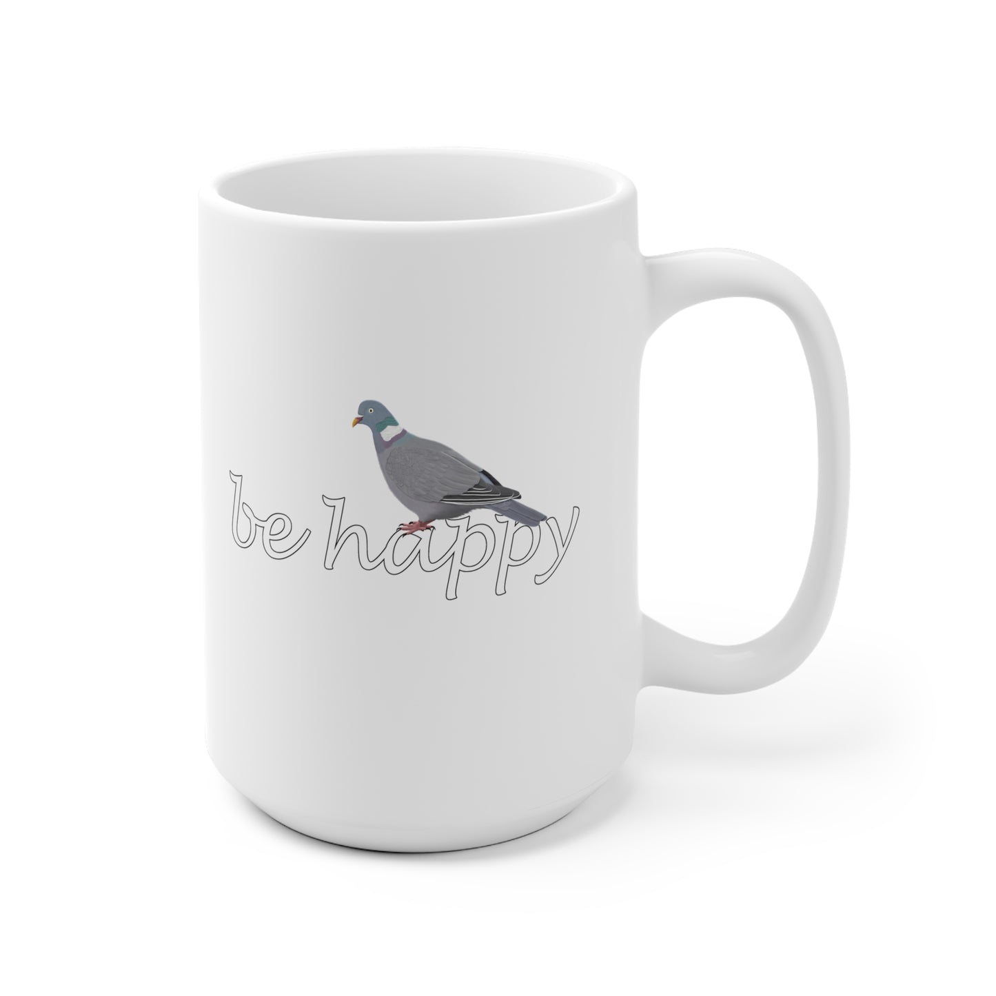 Ringeltaube Be Happy Vogel Tasse für Vogelfreunde