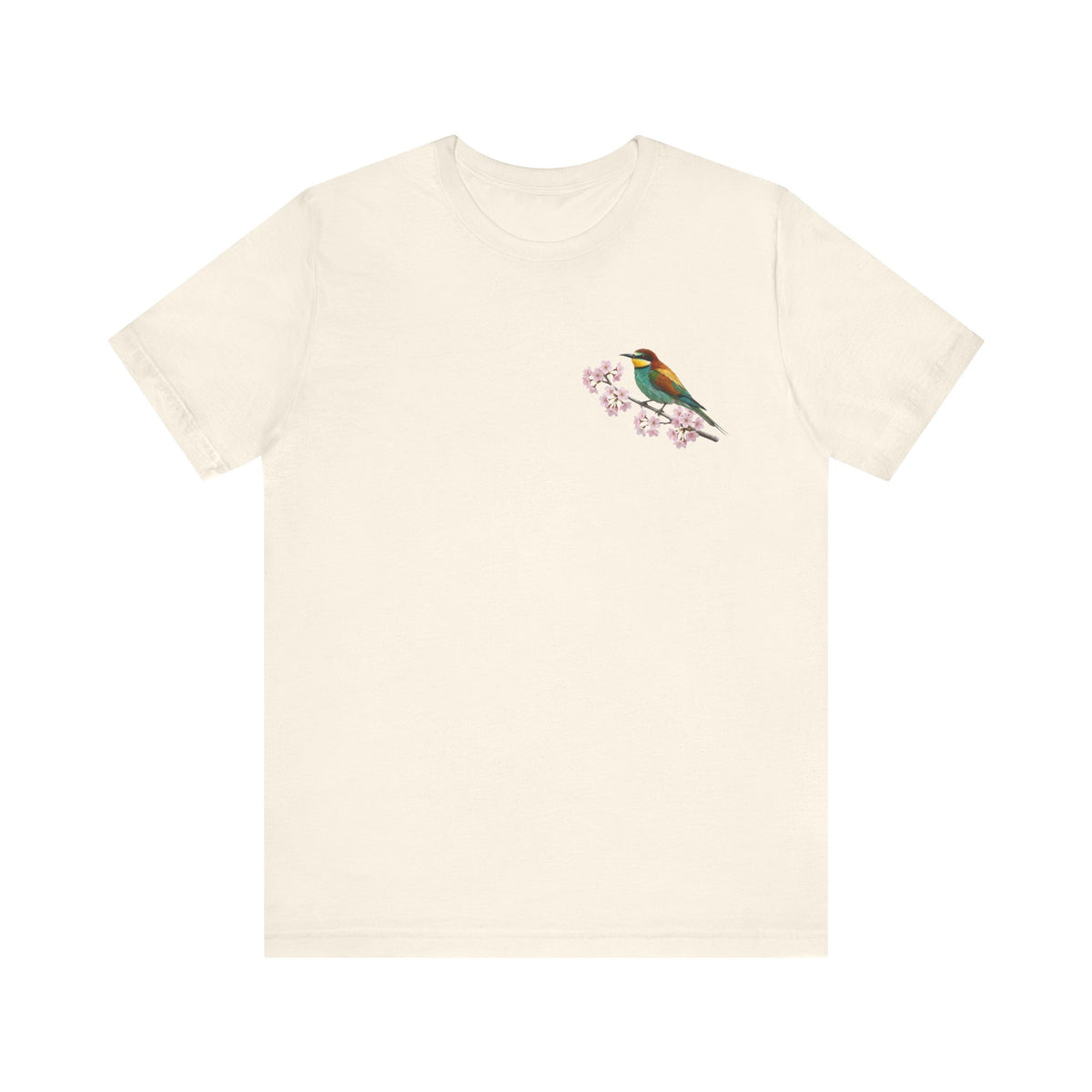 Bienenfresser T-Shirt mit Kirschblüten | Florales Vogelmotiv für Vogelfreunde – bird graphic tee, Vogel