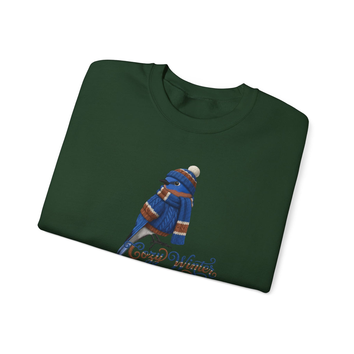 Bluebird Cozy Winter Sweatshirt | Bird Watcher Crewneck | Unisex Songbirds Wearing Knit Gift for Bird Lovers