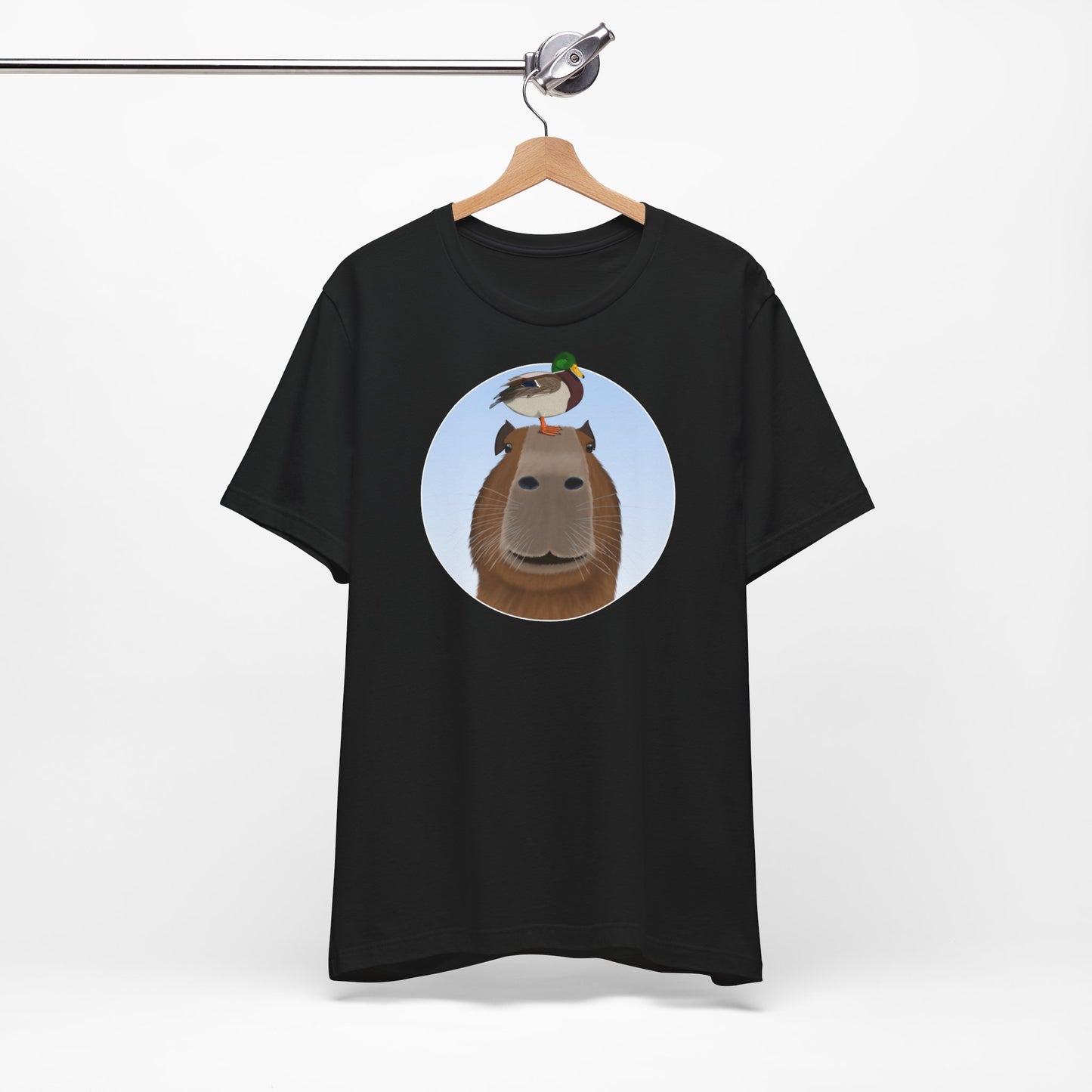 Capybara mit Ente Lustiges Vogel T-Shirt