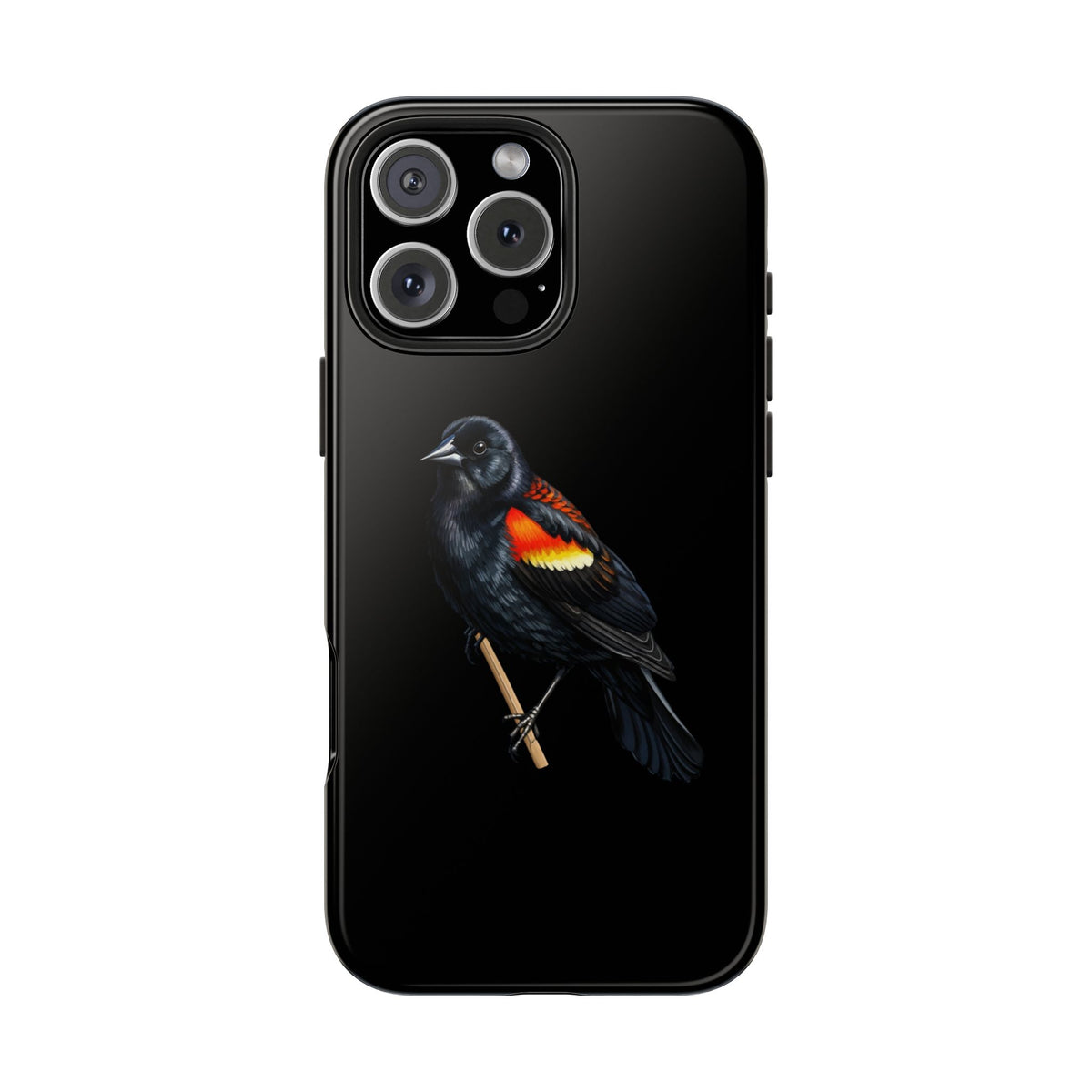 Red Winged Blackbird Dual-Layer iPhone Case with Bird Art – The Perfect Gift for Ornithologists & Bird Lovers