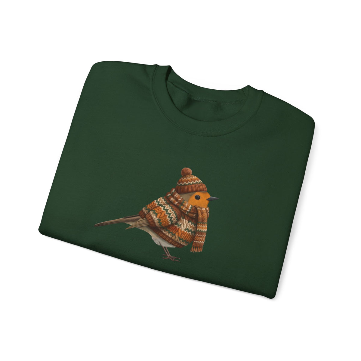 Robin Winter Sweatshirt | Bird Watcher Crewneck | Unisex Songbirds Wearing Knit Gift for Bird Lovers