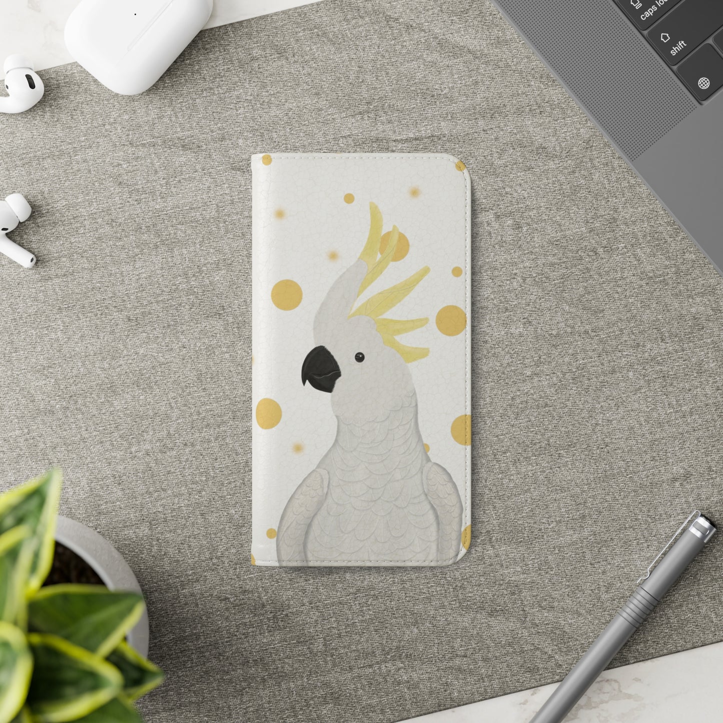 Cockatoo Bird Art Phone Flip Case