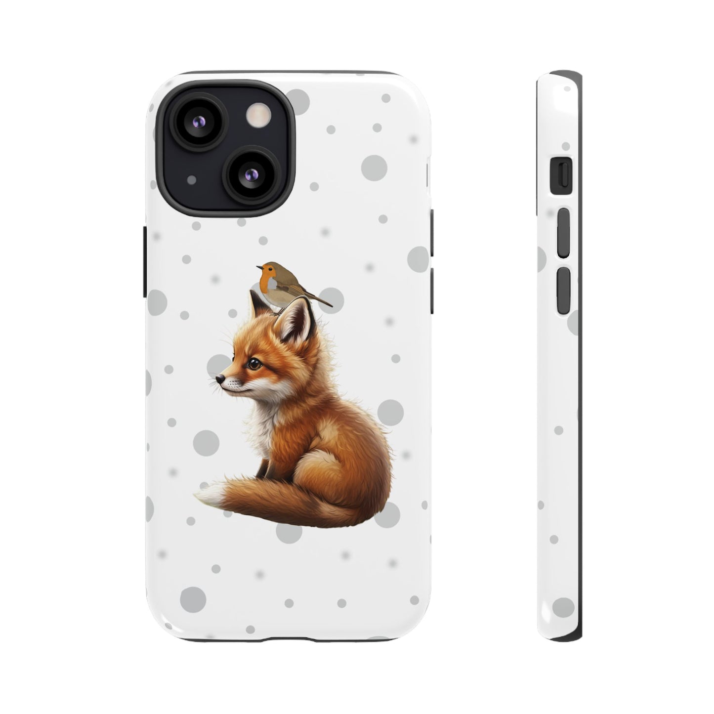 Rotkehlchen mit Fuchs iPhone & Google Pixel Tiermotiv Handyhülle - Tierisch guter Schutz