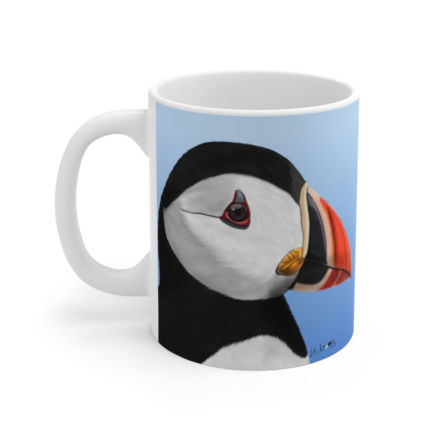 Puffin Bird Portrait Ceramic Mug 11oz - jz.birds