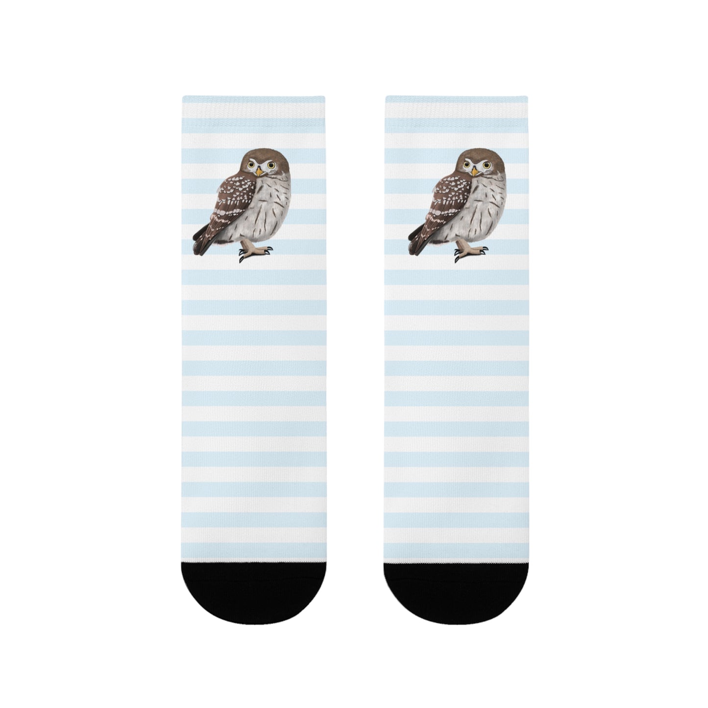 Eule Vogel Socken mit Blau Weißen Streifen für Vogelfreunde & Vogelbeobachter