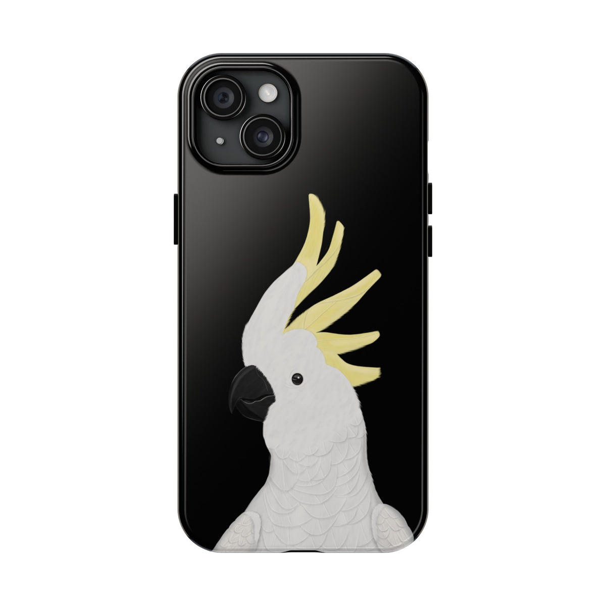 Cockatoo Bird Art Tough Phone Case Black