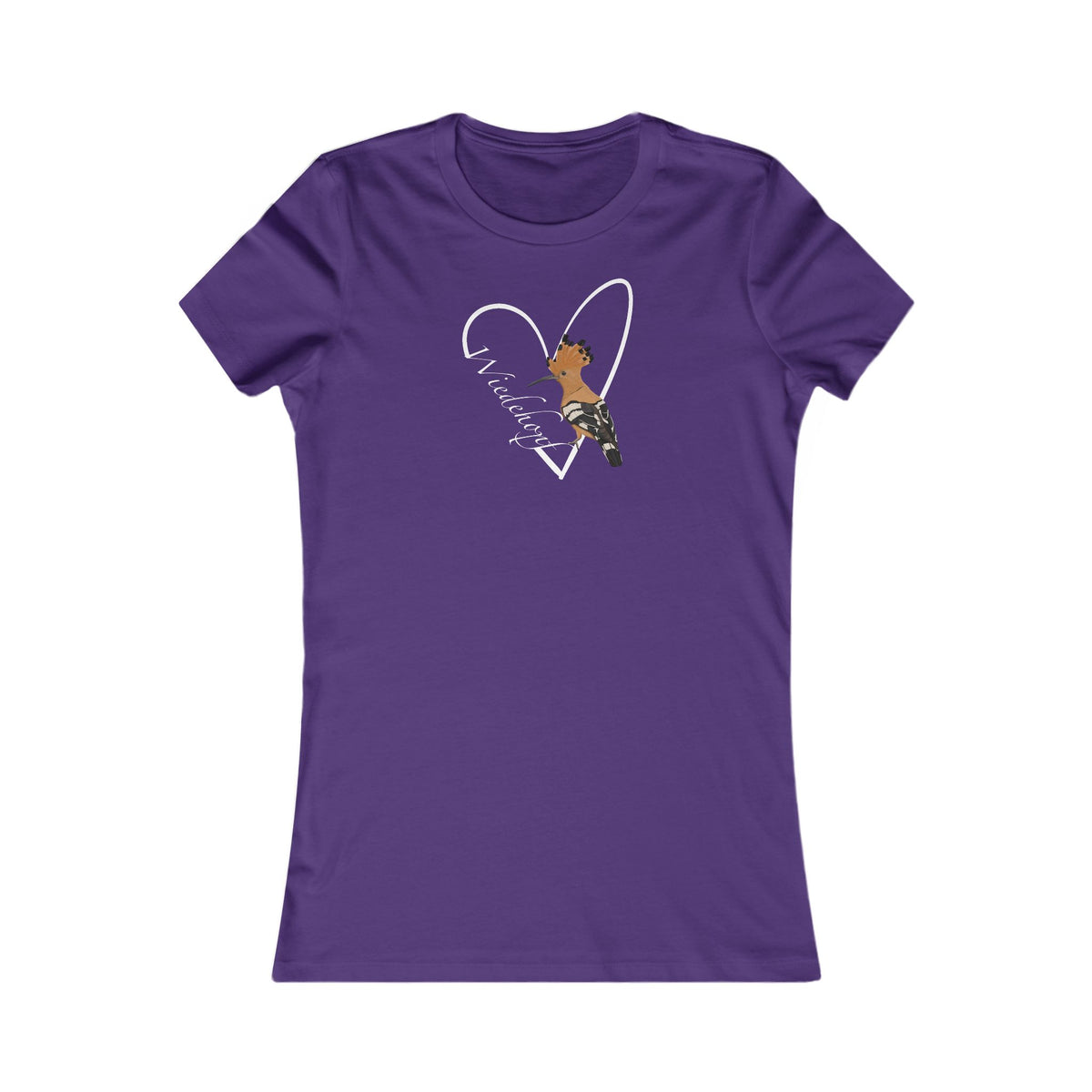 Wiedehopf mit Herz Vogel Frauen T-Shirt für Vogelfreundinnen – Bird Graphic Tee,