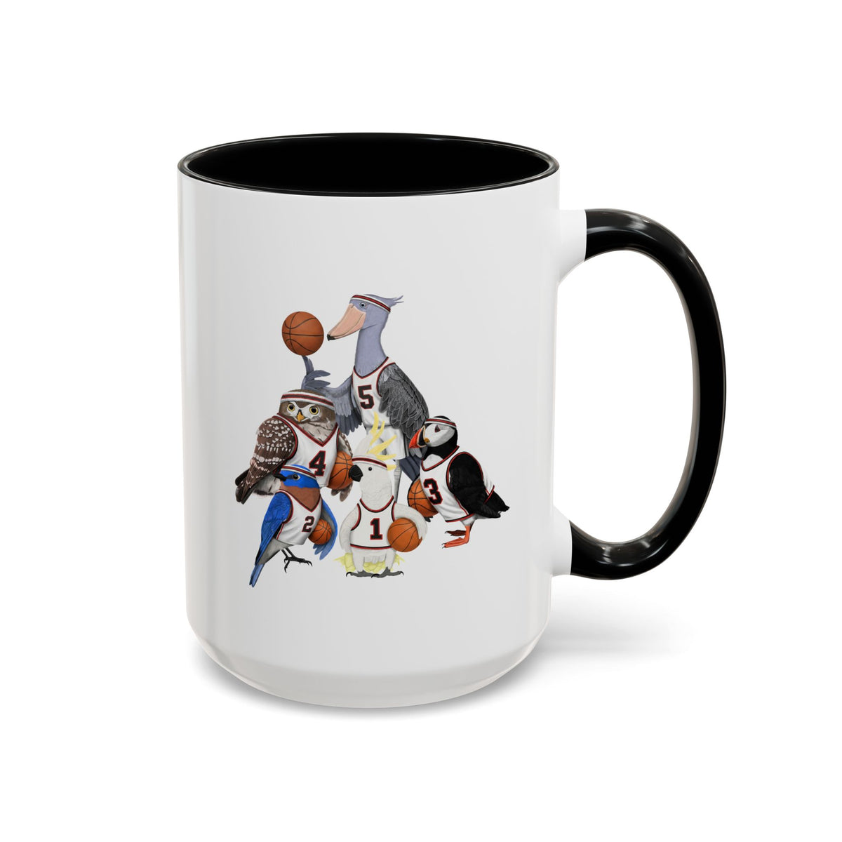 Funny Basketball Ceramic Bird Coffee Mug – Custom Gift for Watchers on 11oz background