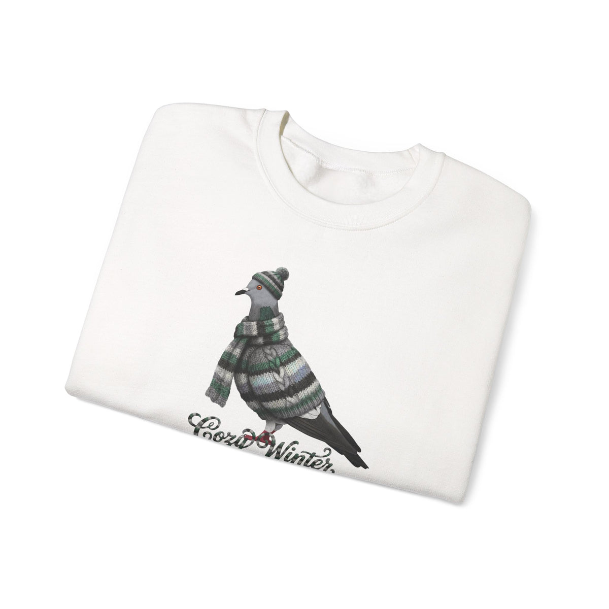 Pigeon Cozy Winter Sweatshirt | Bird Watcher Crewneck | Unisex Songbirds Wearing Knit Gift for Bird Lovers