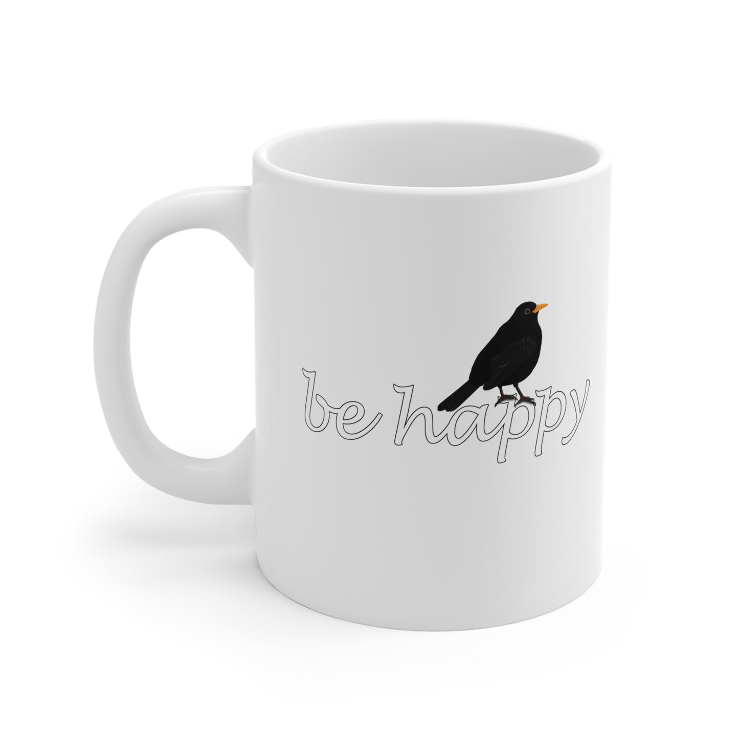 Amsel Be Happy Vogel Tasse für Vogelfreunde