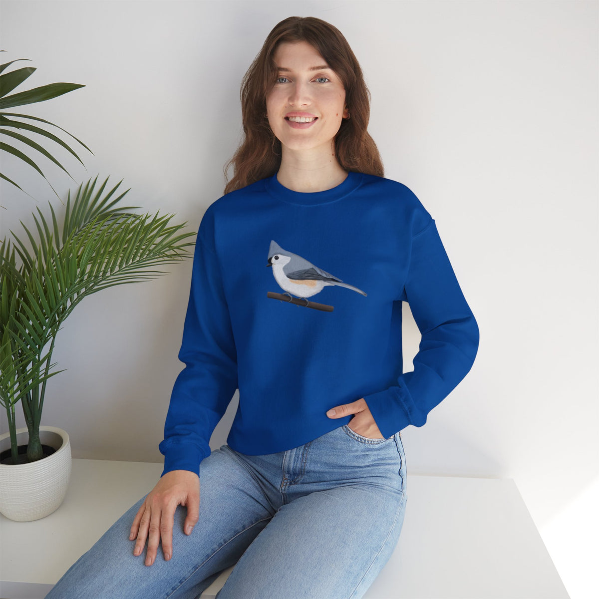 Tufted Titmouse Bird Watcher Biologist Crewneck Sweatshirt