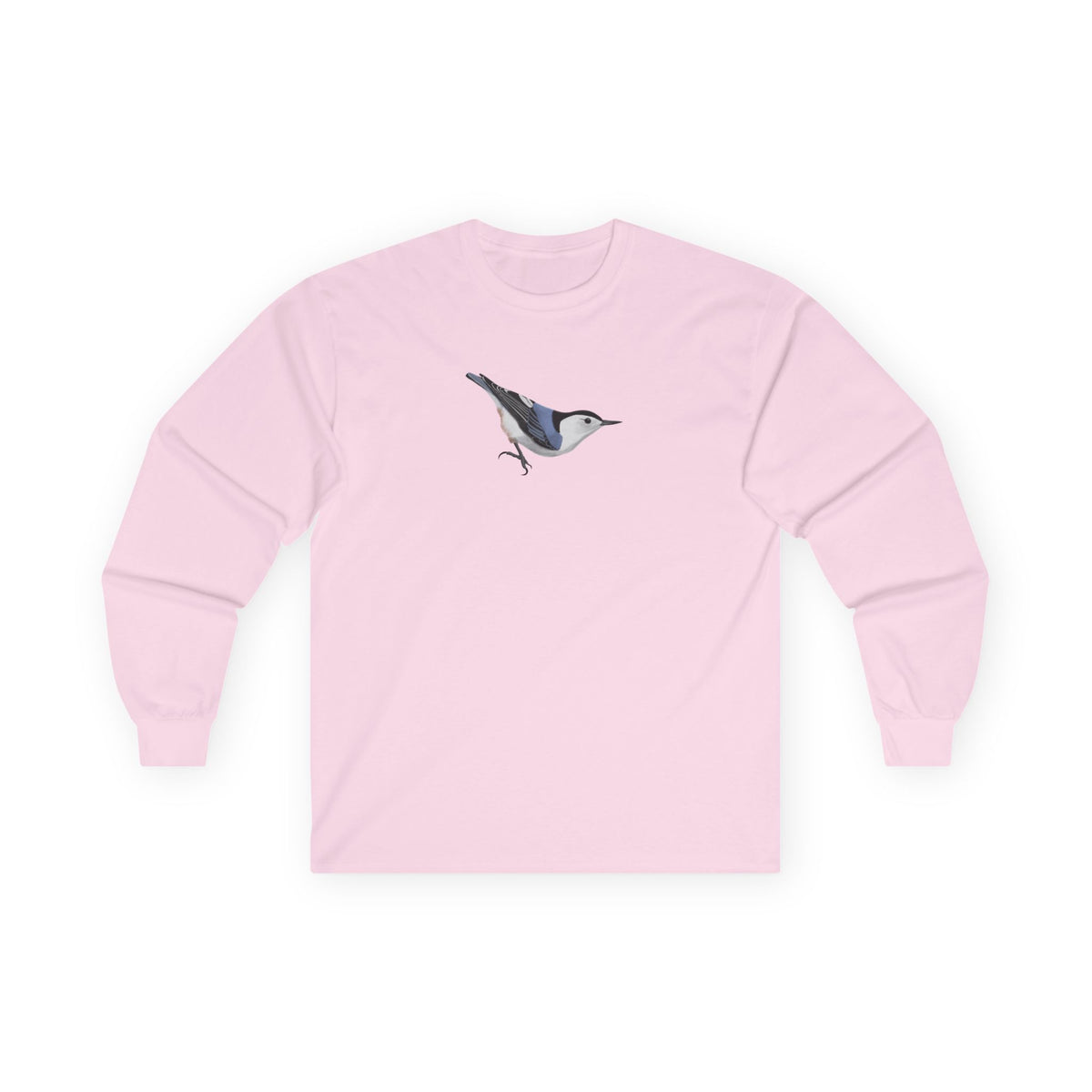 Nuthatch Birding & Birdwatching Bird Cotton Long Sleeve T-Shirt – Graphic Tee, Long-sleeve