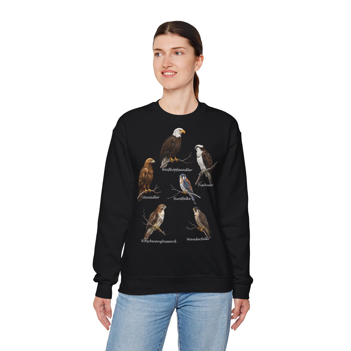 Sweatshirt mit Greifvögeln: Adler, Falke & Co. | Vogelkunde Outdoor – Animal Graphic Tee, Vogelmotiv