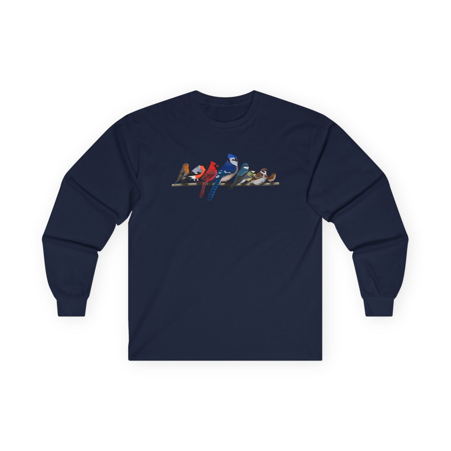 Blue Jay, Cardinal and Robin Long-sleeve – Bird Graphic Tee long sleeve style