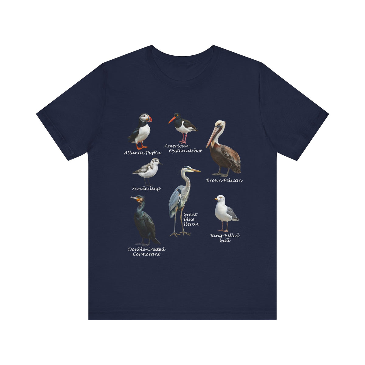 Pelican, Puffin, Heron and Gull T-Shirt – bird lover