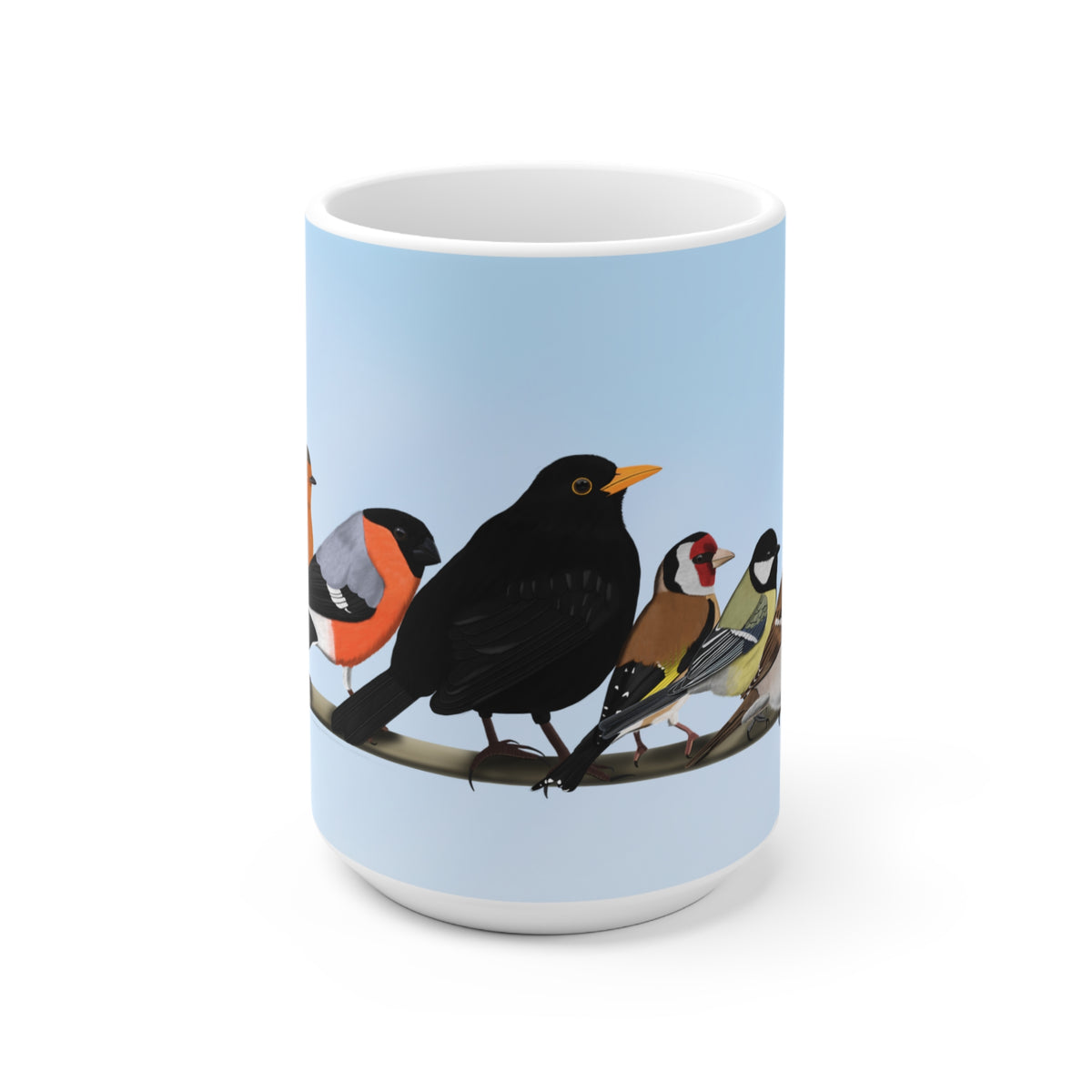 Rotkehlchen, Blaumeise, Zaunkönig und Amsel Tasse – 11 oz, 11oz
