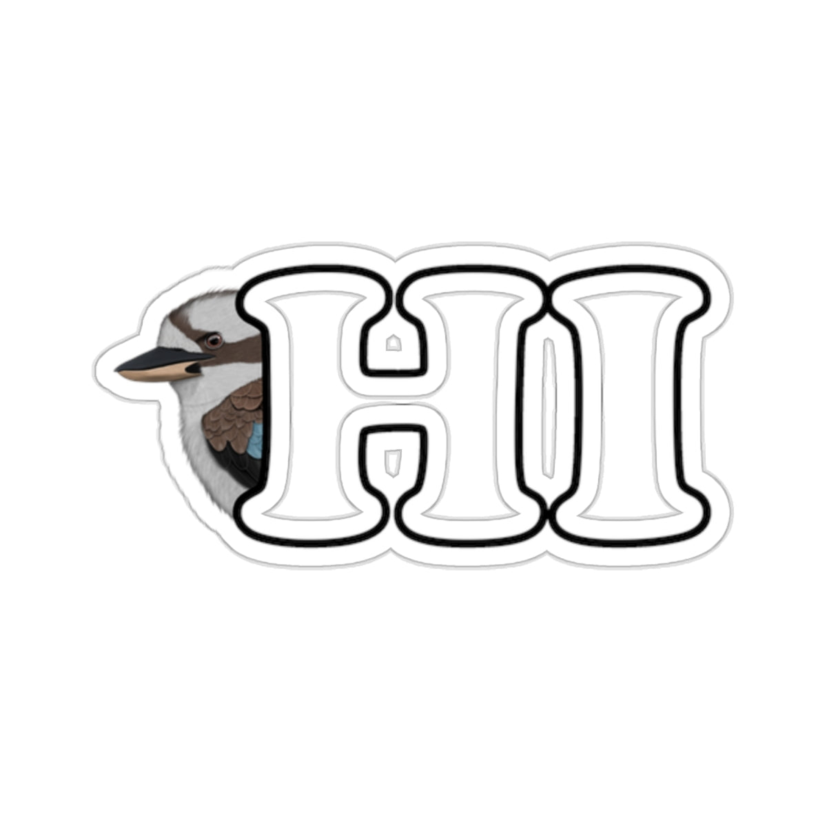 Kookaburra Hi Bird Kiss-Cut Sticker