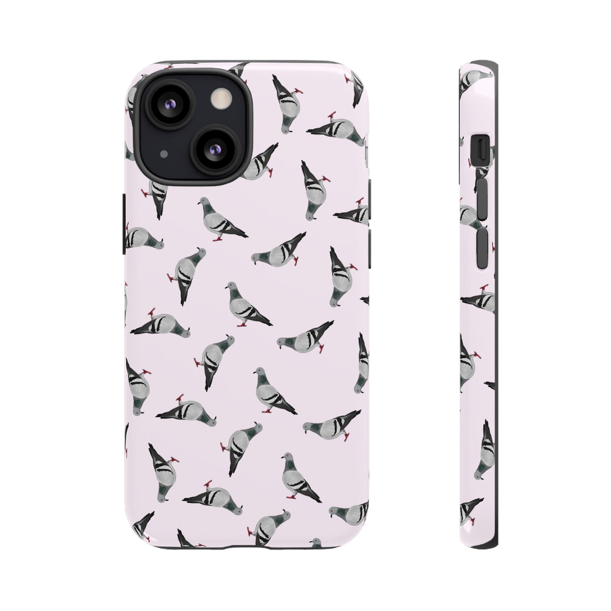 Coque de téléphone portable rose avec motif de colombe | Motif d'oiseau pour iPhone et Google Pixel