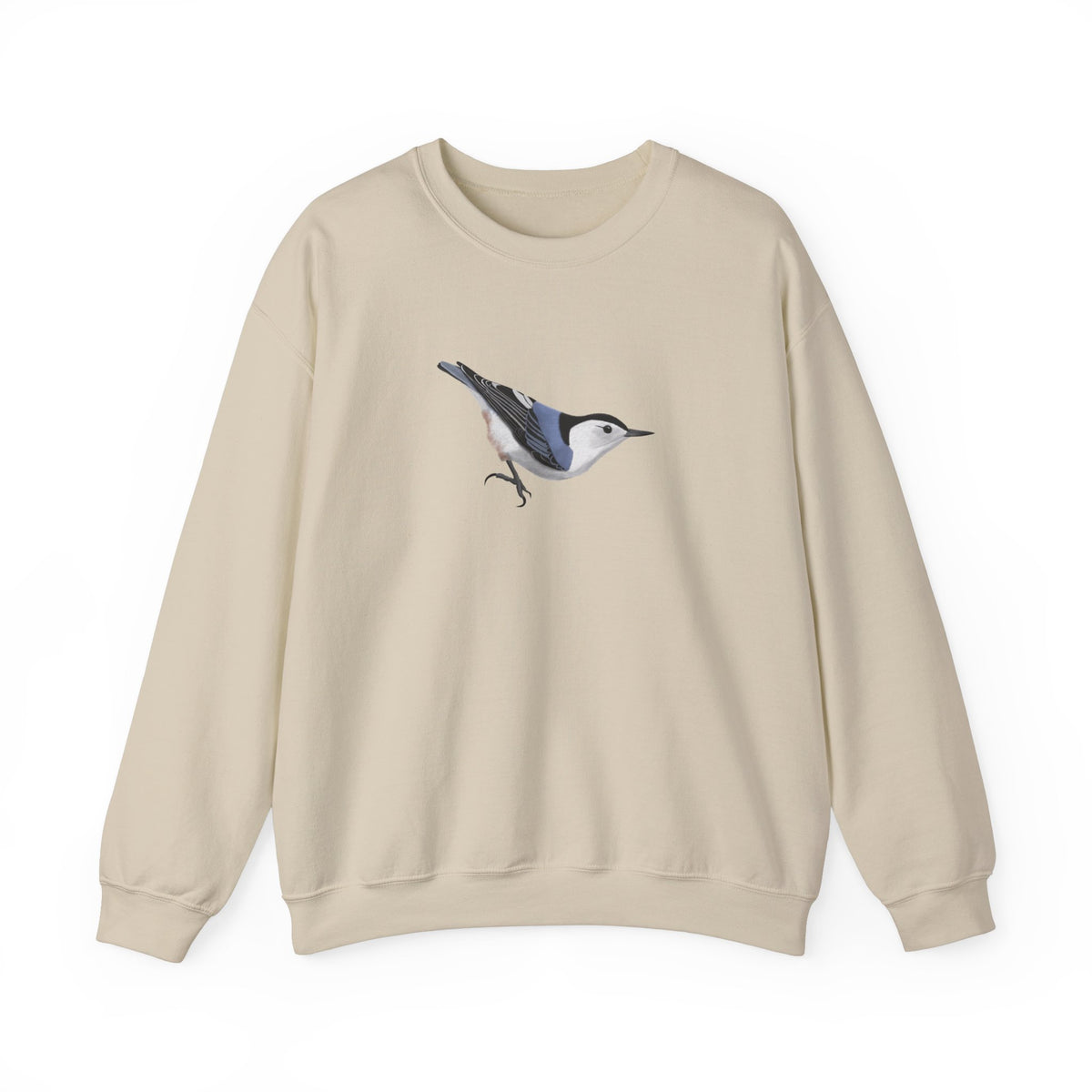 Nuthatch Sweatshirt on Crew neck background