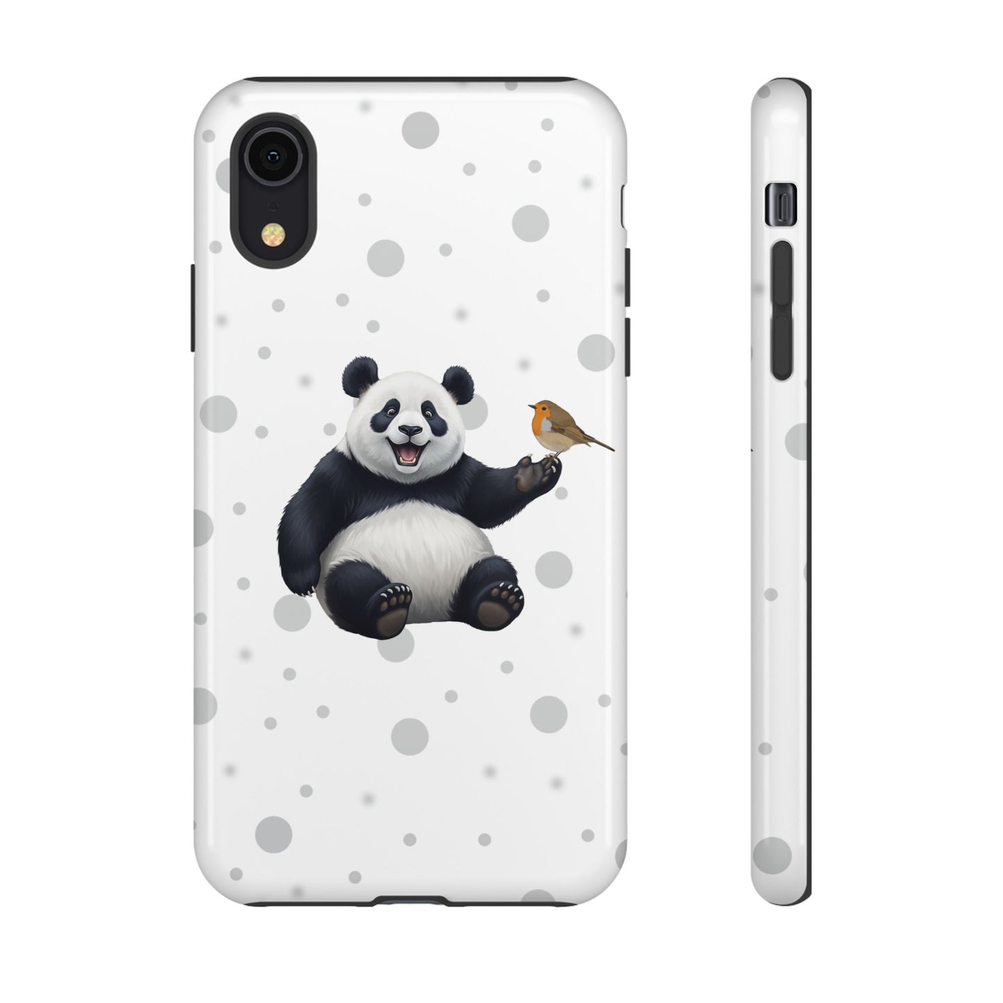 Rotkehlchen mit Panda iPhone & Google Pixel Tiermotiv Handyhülle - Tierisch guter Schutz