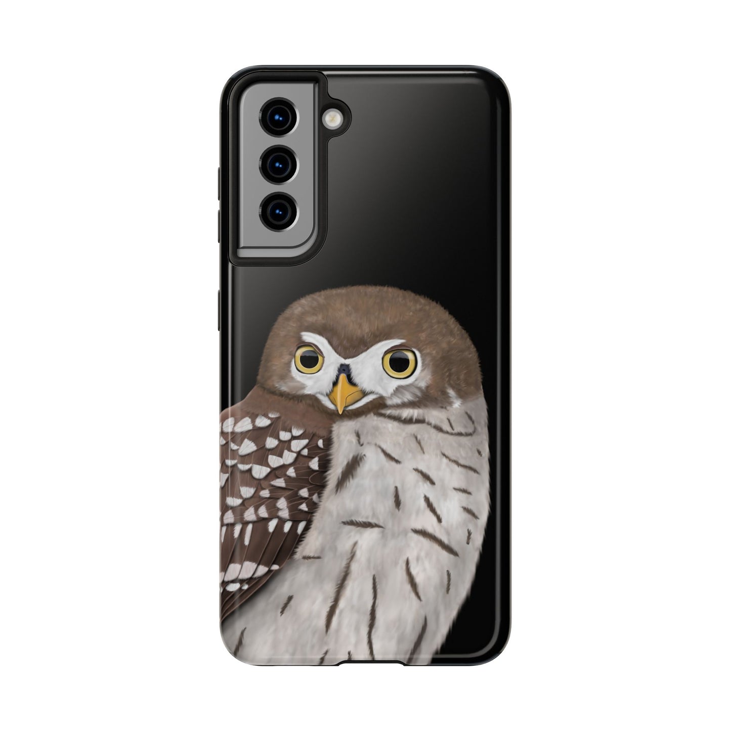 Owl Bird Art Tough Phone Case Black