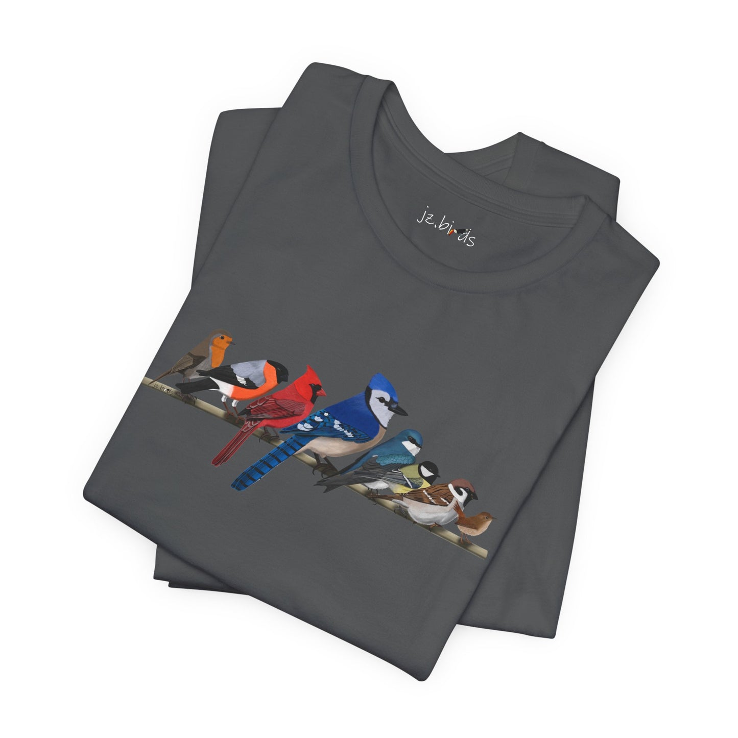 Blue Jay Cardinal Robin Garden Birds on a Branch Birding & Birdwatching Bird T-Shirt