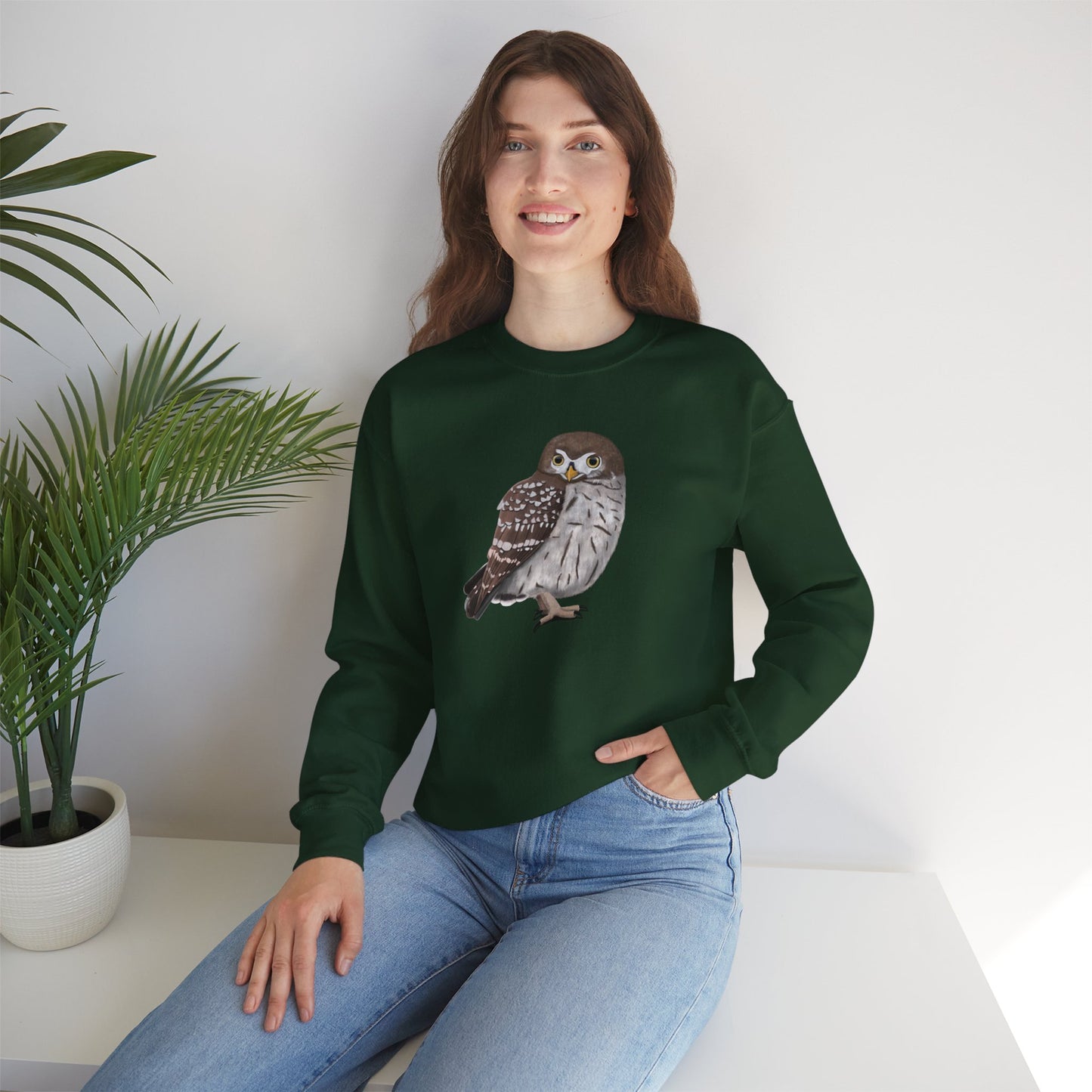 Owl Bird Watcher Biologist Crewneck Sweatshirt