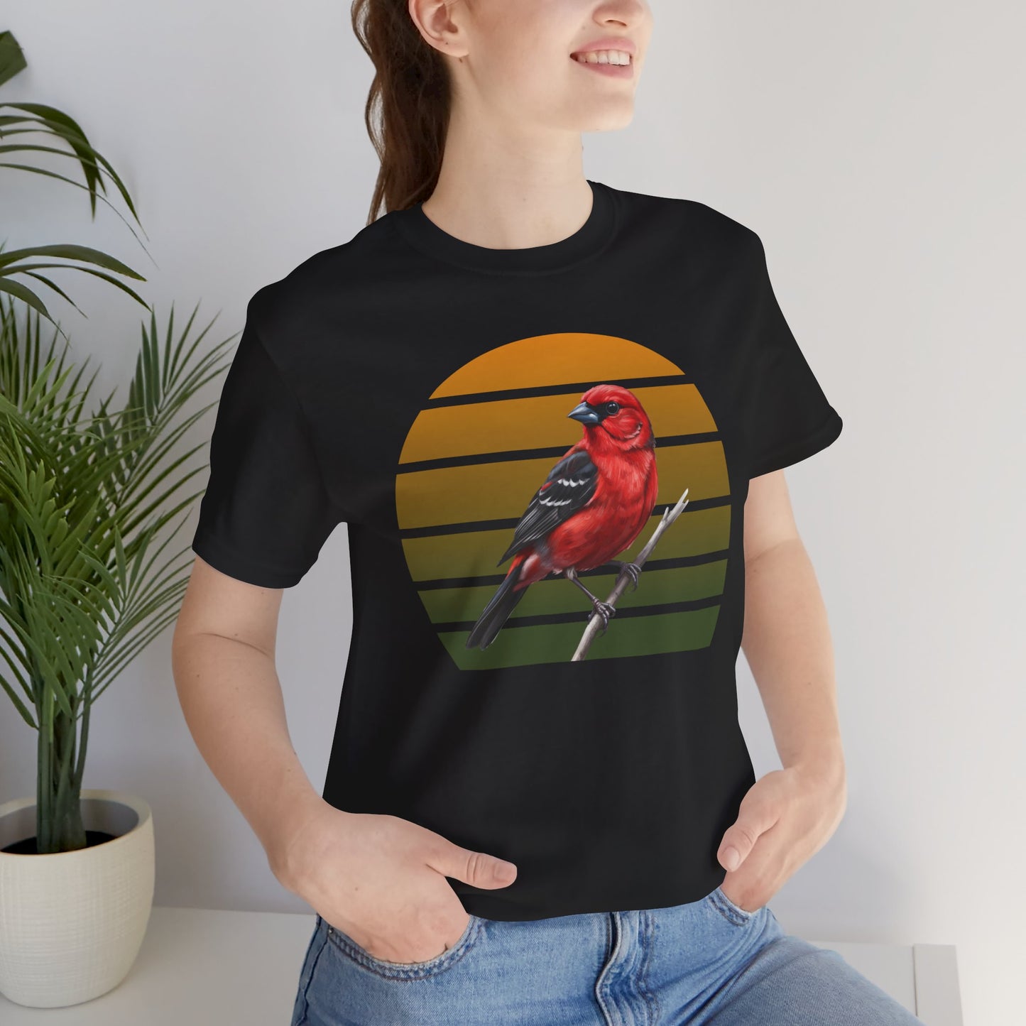 Scarlet Tanager T-Shirt | Unisex Retail Fit Bird Lover Tee | Wildlife Birder Gift