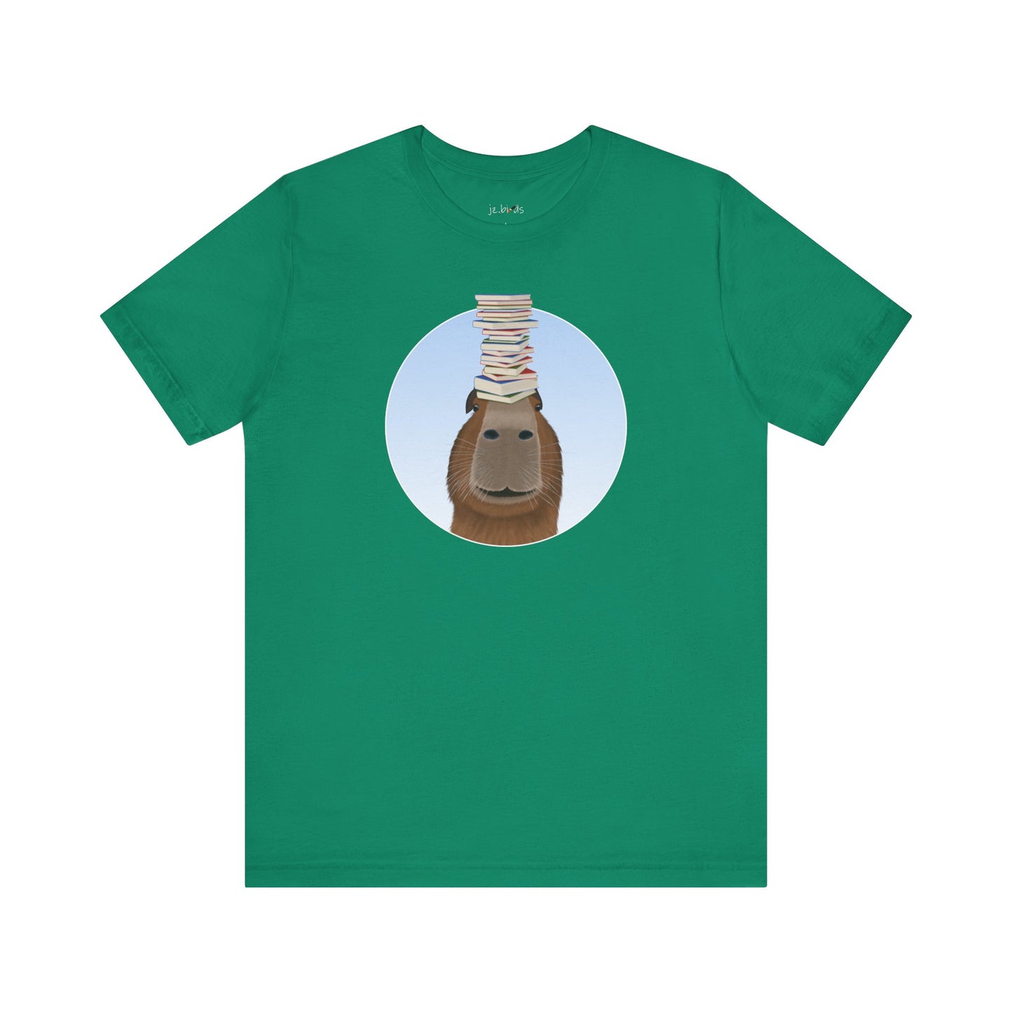Capybara with Books Funny T-Shirt