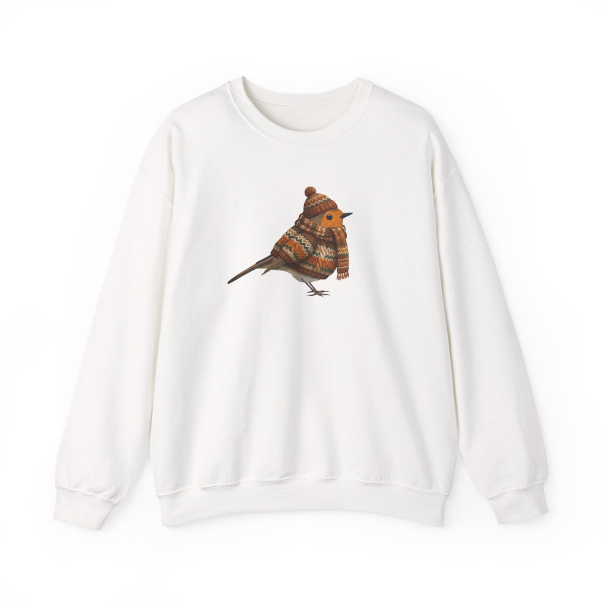 Robin Winter Sweatshirt | Bird Watcher Crewneck Unisex Songbirds Wearing Knit Gift for Lovers – Animal Lover Cozy