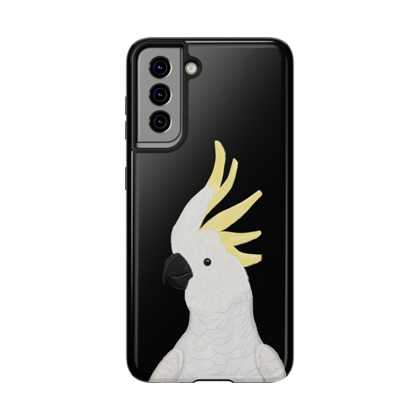 Cockatoo Bird Art Tough Phone Case Black