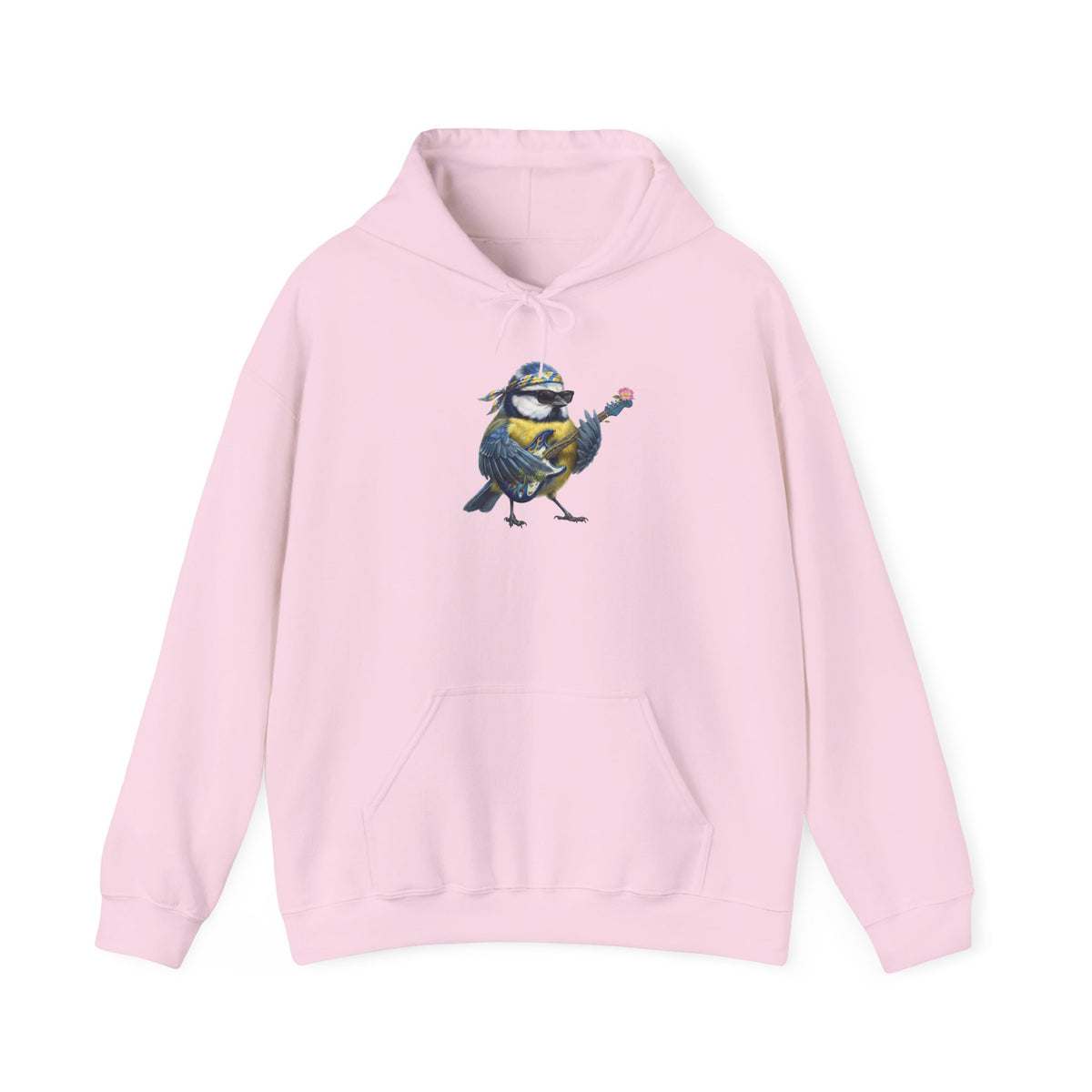 Blaumeise mit Bass-Gitarre Hoodie – Lustiger Kapuzenpullover für Bassisten & Vogelfreunde