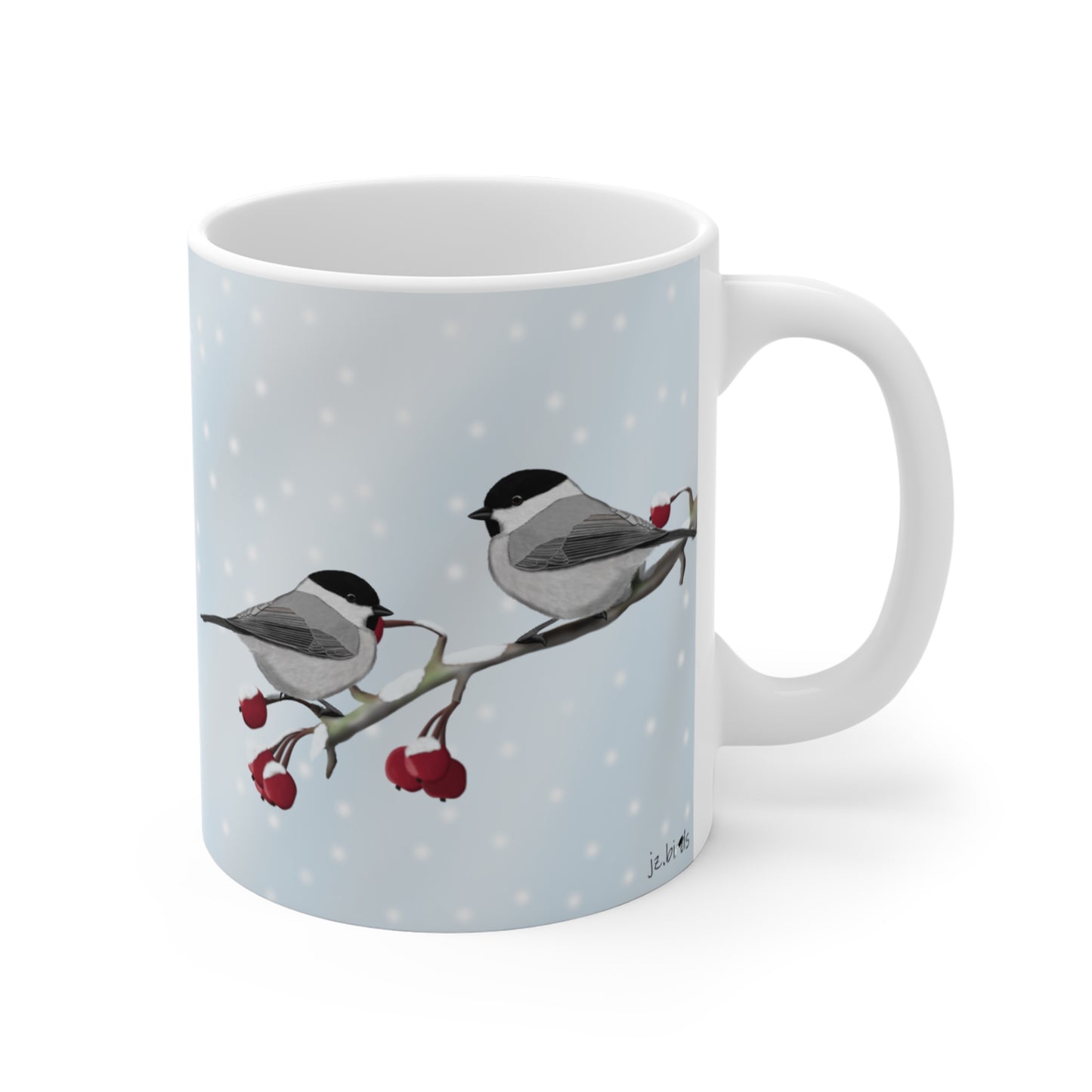 Willow Titmouse Winter Bird Ceramic Mug 11oz