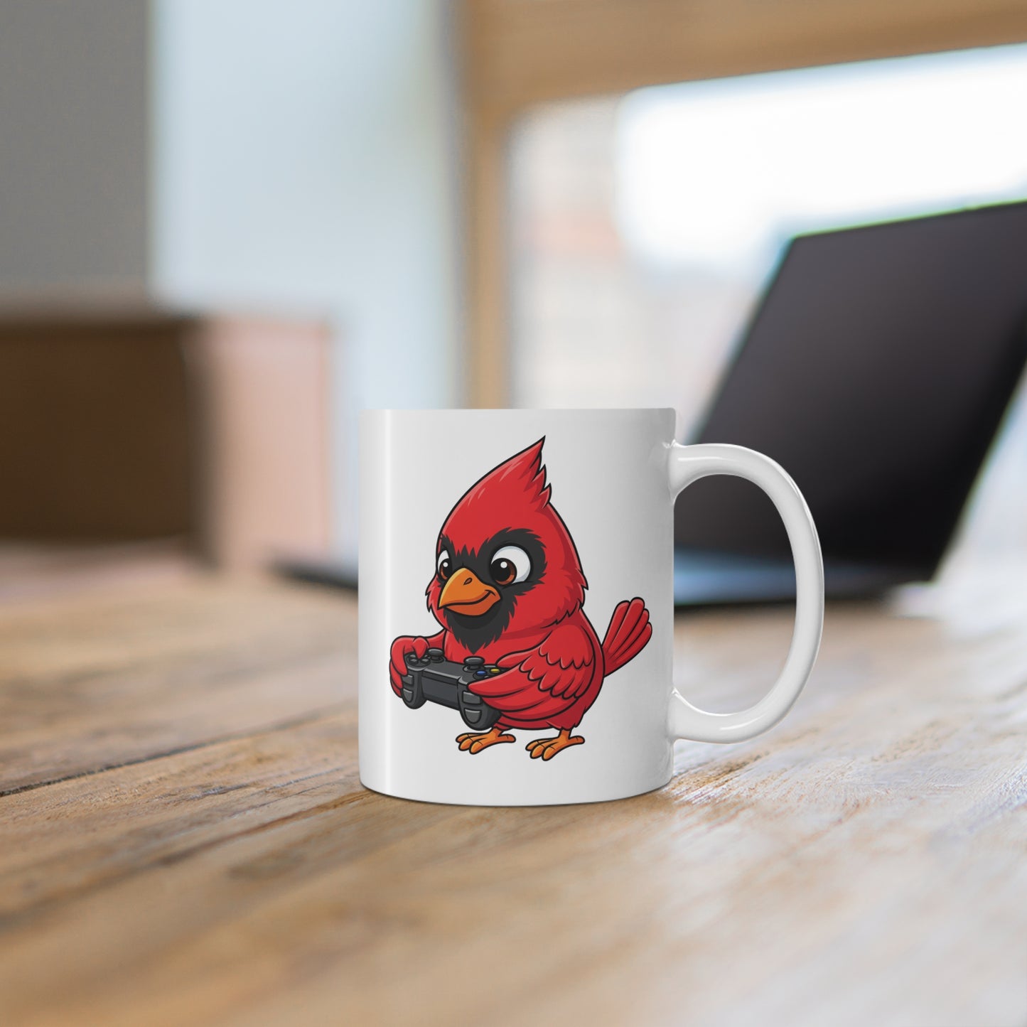 Cardinal with Controller Video Games Gaming Bird Mug 11oz