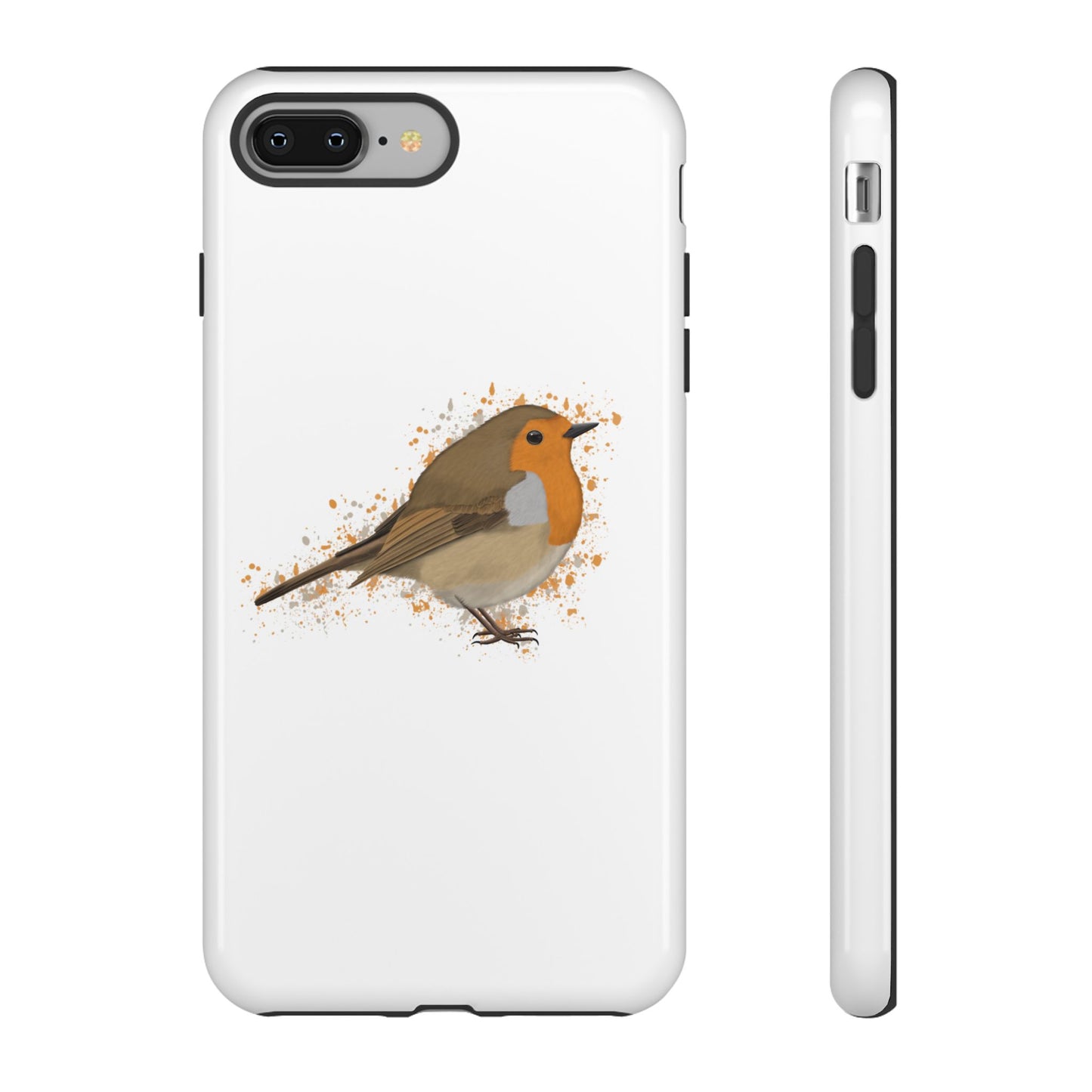 Rotkehlchen Vogel iPhone & Google Pixel Vogelmotiv Handyhülle Weiß