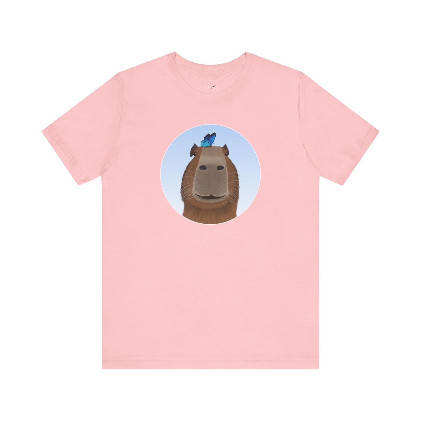 Capybara with Butterfly Friend on Head Funny T-Shirt